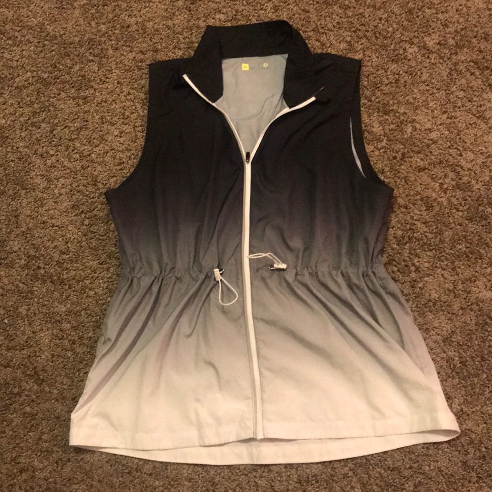 Black Ombré Windbreaker Vest
